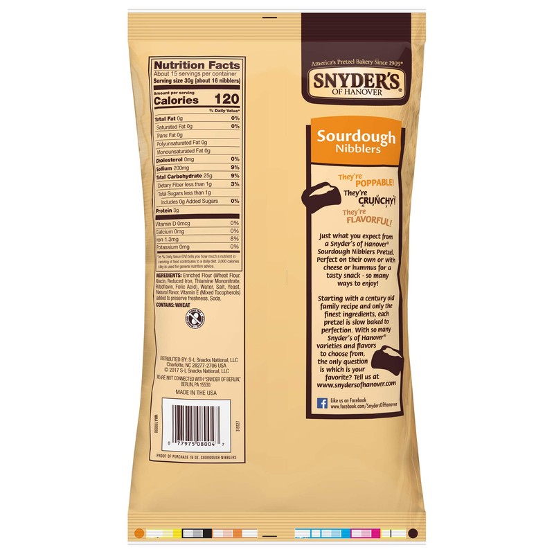 Snyder's of Hanover Sourdough Nibbler Pretzels, 16 Ounce Multi-Pack -