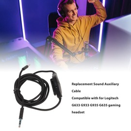 3.5mm Nylon Braided AUX Cable with Inline Microphone, 1.7m Stereo Audio Auxiliary Input Adapter, Universal Audio Cable for Gaming Headsets, PCs, Game Consoles, Smartphones, Tablets