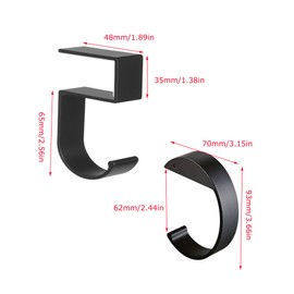 Hezhou Pack of 2 Bag Holders for Table Handbag Holder Hook Non-Slip Bag Hook Holder Table Bag Holder for Hanging Purses, Keys (Black)