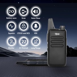 TIDRADIO Walkie Talkies for Adults Long Range Two Way Radio License-Free VOX Radios Walkie Talkies Rechargeable 2 Way Radio with Earpiece, for School Retail Church Restaurant (TD-M8s 6 Pack)