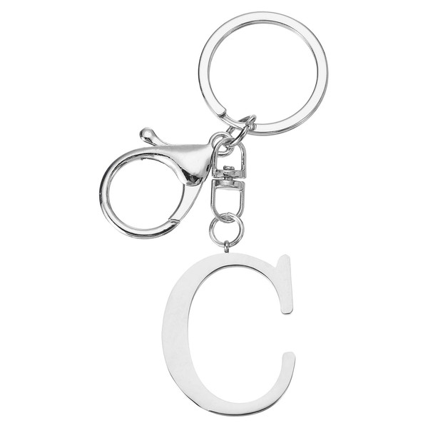 PATIKIL Initial Letter Key Chain, Letter A-Z Keychain Initials Keyring