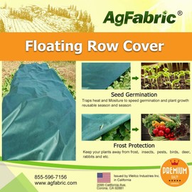 Agfabric Floating Row Covers 7'x25' 0.55oz Plant Frost Blanket for Cold Weather Protection&Season Extension,Dark Green