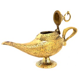 CraftTR Brass Aladin Magic Lamp 12", Aladdin Genie Lamp, Vintage Decorations For Home, Genie Bottle Decor, Aladin Lantern, Magical Accessories, Brass Decor, Arabian Birthday Gift