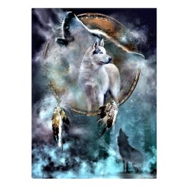 Wolf Dreamcatcher Edible Cake Topper for 1/4 sheet