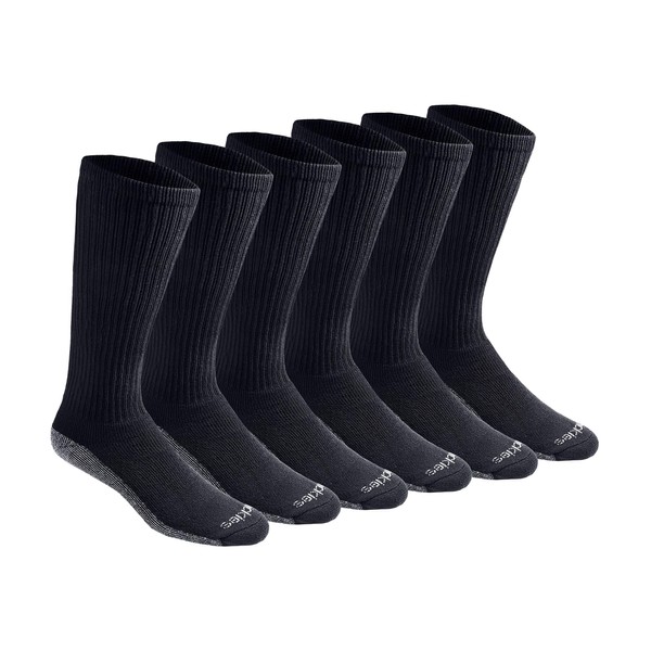 Dickies Men's Multi-Pack Dri-tech Moisture Control Boot-Length Socks, Black (6