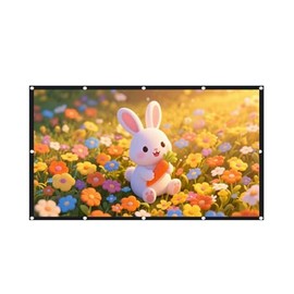 84 inch Projector Screen 16:9 Portable Projector Home Theater Movie Screen Foldable Indoor/Outdoor Support Double-Sided Projection Screen