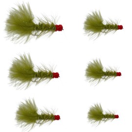 Feeder Creek 12pc Egg Sucking Leech Fly Fishing Streamers Perfect for Salmon, Steelhead, and Other Freshwater Fish (Olive, 2)