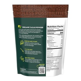 Plant Junkie Organic Cacao Powder, 8 oz - Unsweetened, Rich Dark Chocolate Taste, Certified Non GMO, Gluten Free, Kosher