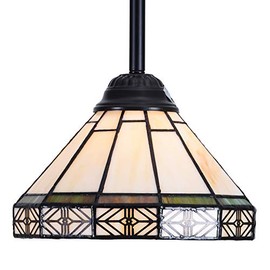 Capulina Tiffany Style Kitchen Lighting, 1-Light Stained Glass Lighting Fixtures, 7.9 inch Wide Lampshade Mini Pendant Light, Mission Style Kitchen Island Lighting, Tiffany Hanging Pendant Light