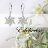 Edelweiss Earrings for Women Sterling Silver Edelweiss Flower Leverback Earrings