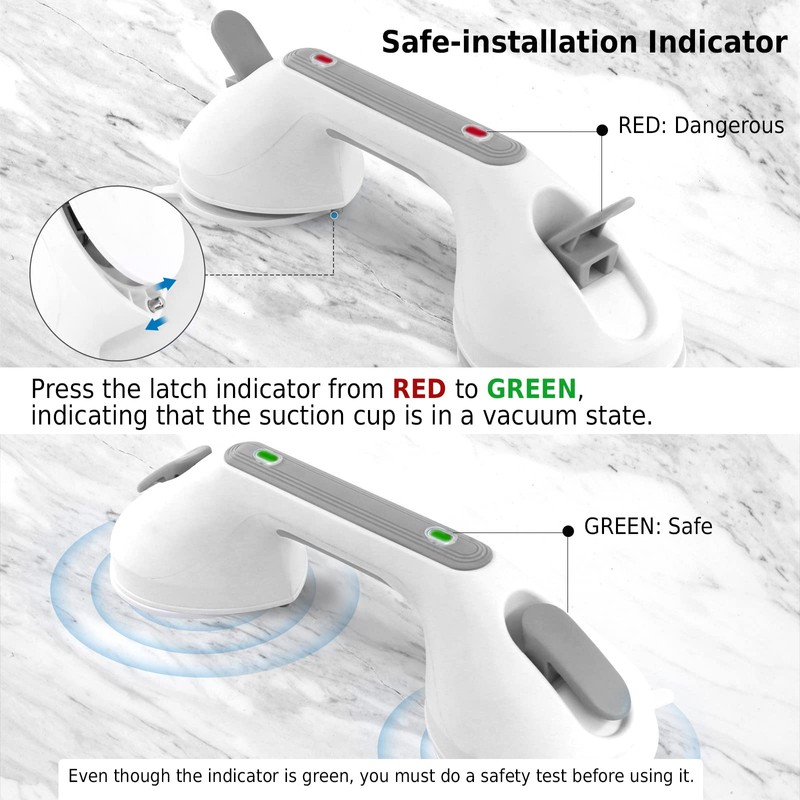 Newthinking Suction Grab Rails for Bathroom, Portable Suction Bathtub Handles