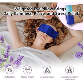 Hihealer Silk Eye Pillow Lavender for Relaxation, Weighted Eye Mask for Yoga, Spa, Meditation, Moist Heat & Cold Eye Compress, Relaxation Gifts for Women/Men, Pack of 2