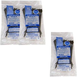 Heraman Titon AB150-W 100 Pack Weatherproof Indoor and Outdoor Grade Cable Ties - Black (Set of 3)
