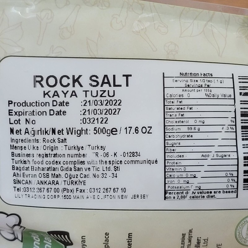 BAGDAT KAYA TUZU ROCK SALT 500 GR - Product of
