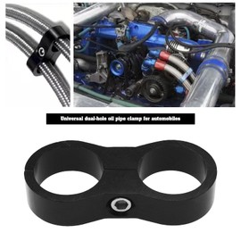 SING F LTD 2PCS AN10 20mm Hose Separator Clamp Fuel Line Mounting Clamp Divider Hose Fitting Adapter for Fuel Hose Oil/Braking/Gas Pipeline Water Pipe Aluminum Alloy Black