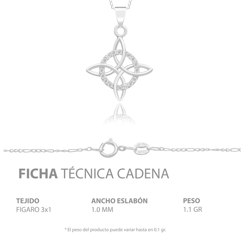 JOYARIS - Dije Nudo De Bruja Con Zirconias Amuleto En