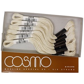 Cosmo No. 25 Embroidery Thread, 26.2 ft (8 m) Bundles, 1 Box Containing 6 Bundles