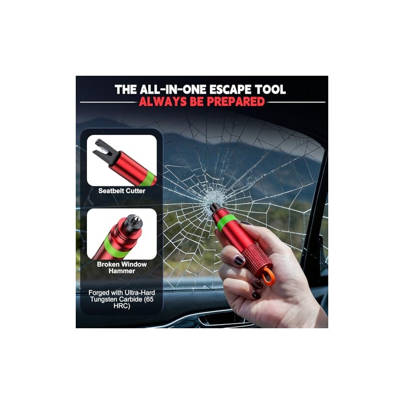 2 in 1 Seat Belt Cutter Emergency Hammer, 3 Pieces