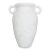 roro Handmade Rustic Ivory-White Prunus Ceramic Vase with Ear Handles,