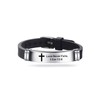 KunBead Mens Religious Cross Silicone Bracelet for Women Engraved Inspirational