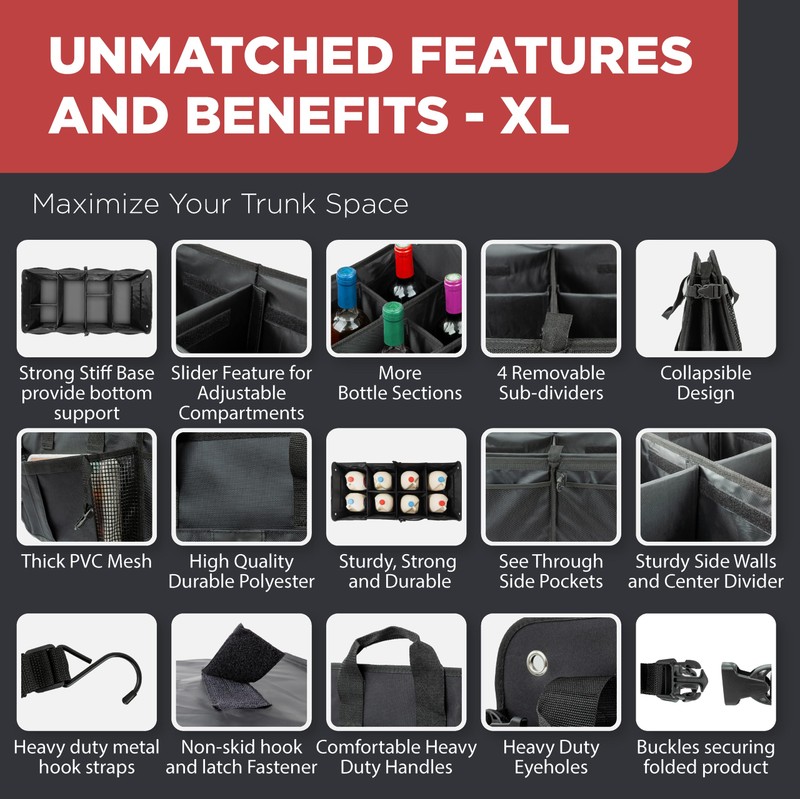 TRUNKCRATEPRO - XL Trunk Organizer For SUV, Car, Truck with