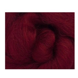 Merino Wool Fibers, 50 g, Cherry Red Spun Colour, Needle Felted and Hand Knitting.