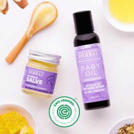 Newborn Salve & Baby Oil Set, Baby Acne Eczema Diaper Rash Natural Treatment, Organic Calendula Licorice Castor Oil, Ora's Amazing Herbal