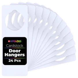 Hygloss Cardstock Door Knob Hanger Blank White for Crafts - 24 Pcs - for Easy Decorate/Write-On - Bulk Doorknob Hangers for Craft, DIY Blank Doorknob Sign Projects