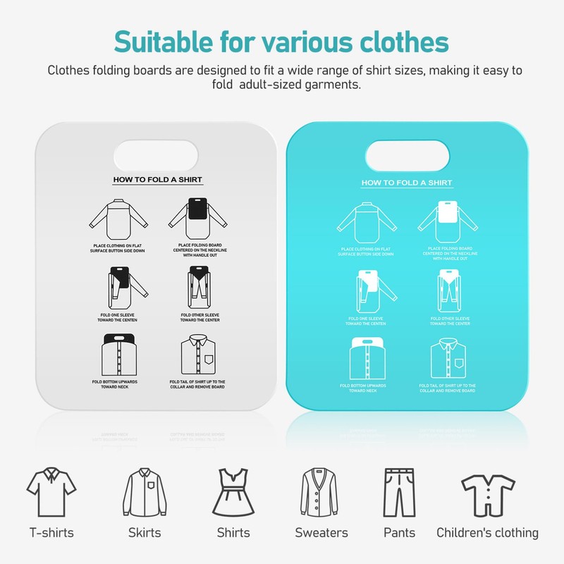 TOPBATHY Pack of 2 Shirt Folders Clothing Folding Board Reusable