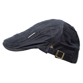 Ts 100% Cotton Men's Gatsby Cap Newsboy Ivy Hat (Black)