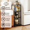 FONHAYE 4-Tier Bathroom Shelving Unit, Narrow Corner Slim Rack, Black
