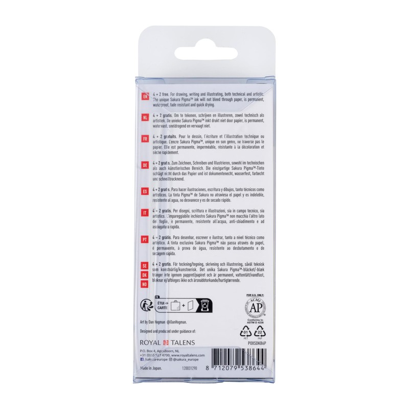 SAKURA Pigma Micron Fineliner Set, Exclusive 4+2 Offer, Premium Archival