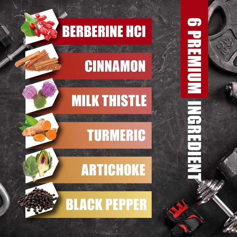 Berberine HCl, 150 Capsules - Plus Ceylon Cinnamon, Turmeric, Milk