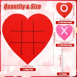 Libima Mother's Day Tic Tac Toe Game Set Bean Bag Toss Outdoor Games for Couple Adults Giant Family Party Games Large Yard Lawn Backyard Tic Tac Toe Party Favor for Camping Indoor Supplies