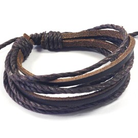 Wrapables Leather Brown Adjustable Bracelets