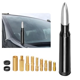 Rdxcv Car Bullet Antenna, Heavy Duty Aluminum Auto Antenna Toppers with Gaskets & Adapters, Vehicle Antennas Replacement Exterior Decoration for Colorado Equinox Avalanche (Silver)