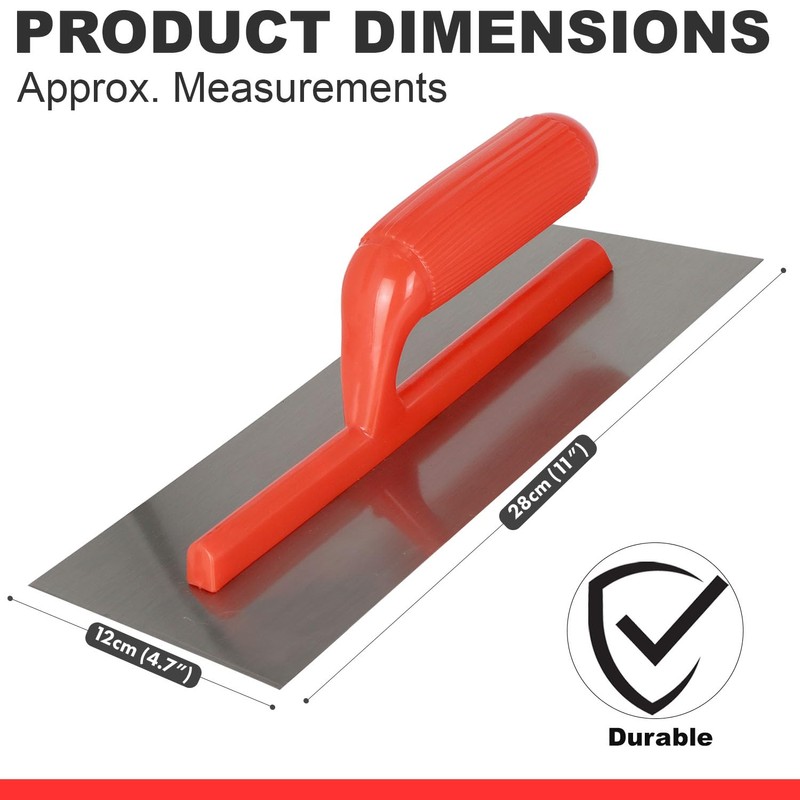 280 x 120 mm Silver Plastering Trowel - Smooth 4.7