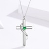 SOULMEET Crystal Cross Necklace for Ashes, Sterling Silver I Love