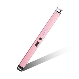 Candle Lighter Electric Arc Lighters for Candle, Long Neck Flameless & Windproof Rechargeable USB, Camping BBQ (Pink)
