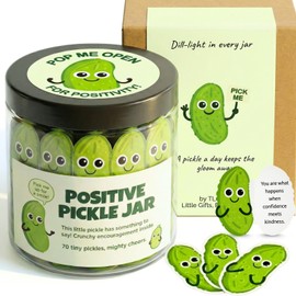 TLOEP Positive Pickle Cards Jar, Gifts for Mom, Women, Birthday Gifts for Daughter, Graduation Gifts, Coworkers, Teachers, Teen Girl Gifts Trendy Stuff