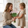 12 Pcs Artificial Light Pink Tulips | Real Touch Latex