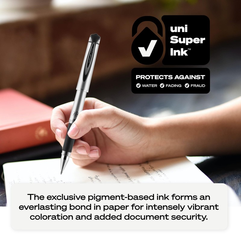 uniball 207 Impact Retractable Gel Pens, Bold Point (1.0mm), Black,