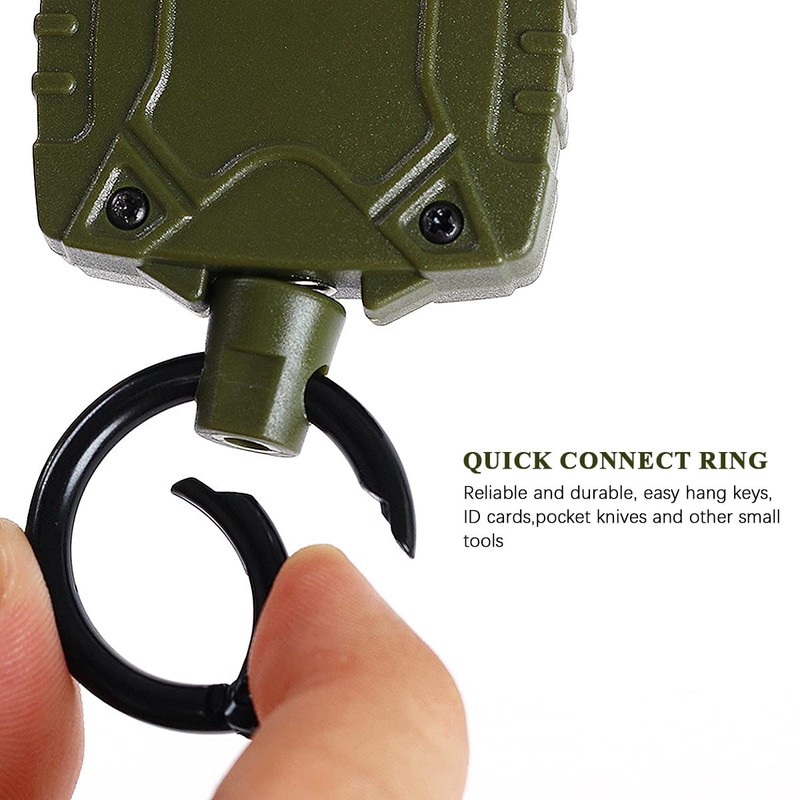 Heavy Duty Carabiner Retractable Keychain, Retractable ID Badge Reel with