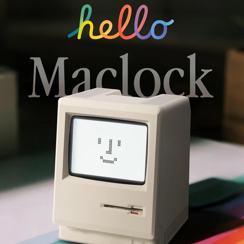 Bellatte Maclock Retro Pixel Alarm Clock, 1984 Computer Style Desk