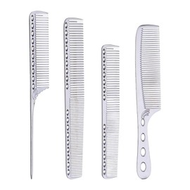4-Stück Metallkamm Set, Friseur Kamm für Männer und Frauen, Antistatischer Haarkamm aus Weltraumaluminium, kamm männer, haarkamm männer, zum täglichen Kämmen der Haare
