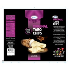 Jans Roots Original Taro Chips | Experience the Crunch: All Natural Ingredients, Gluten Free, Non-GMO, Delicious, and Irresistibly Crunchy | (Pack of 1) 3 OZ