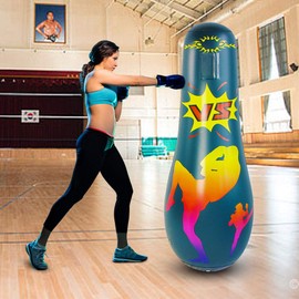 Inflatable Punching Bag for Adults,Kids,Free Standing Punching Dummy, Bag Boxing Column Tumbler Sandbags Fitness/Training/Fun,Boxing Punching Training Bag for Relieving Pressure(165CM, Adult)