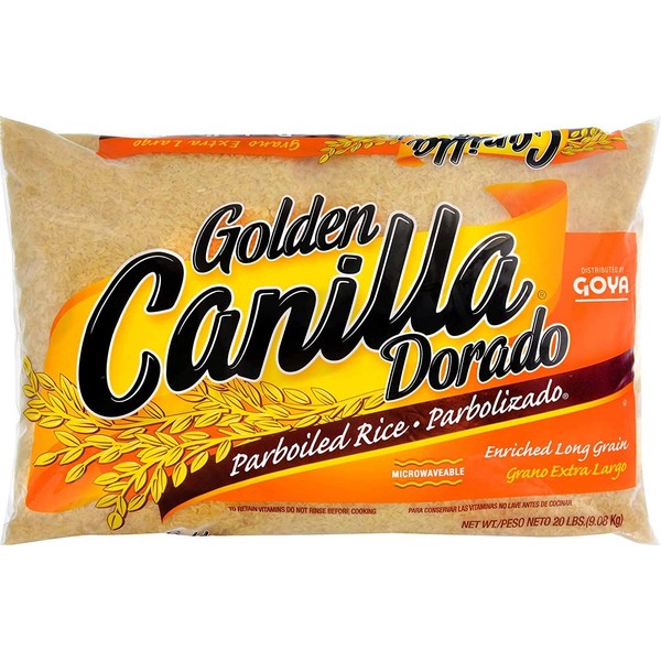 Goya Golden Canilla Long Grain Enriched Parboiled Rice, 5 lb, Dorado Parbolizado de Grano Extra Largo