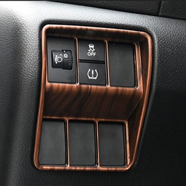 YOFAMO for CR-V 2017-2022 ABS Peach Wood Headlight Switch Button Frame Cover Trim Sticker Automotive Interior Decoration Accessories for Honda CRV 2017 2018 2019 2020 2021 2022