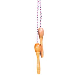 DAM Skipping Rope with Varnished Wood Handle Length 230 cm